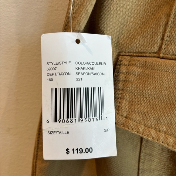AVEC LES FILLES Sz S Tan Cargo Style Khaki 100% Cotton Anthropologie  Pants NEW - Picture 8 of 13